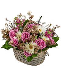 floral arrangement in a basket. USA