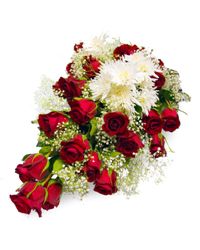 roses and mums with babys breath. USA